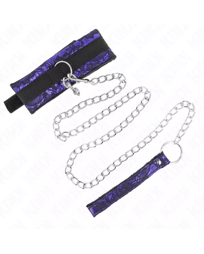 KINK - COLLIER COURT EN DENTELLE DE VELOURS AVEC CEINTURE 105 CM AVEC GARNITURE EN NYLON 44 X 5,5 CM