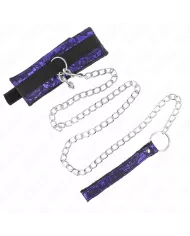 KINK - COLLIER COURT EN DENTELLE DE VELOURS AVEC CEINTURE 105 CM AVEC GARNITURE EN NYLON 44 X 5,5 CM