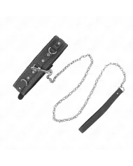 KINK - COLLIER EN CUIR PVC AVEC CEINTURE 105 CM RIVET STRASS 41,5 X 4 CM