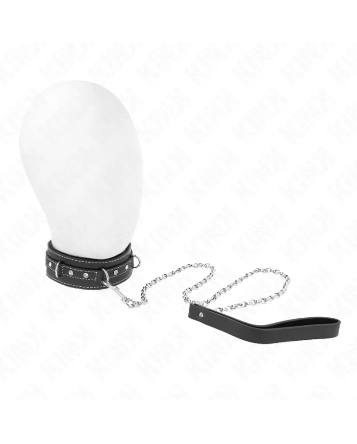 KINK - COLLIER EN CUIR PVC AVEC CEINTURE 105 CM RIVET STRASS 41,5 X 4 CM