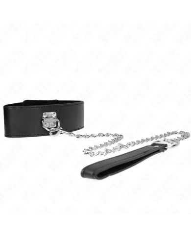 KINK - COLLIER AVEC CEINTURE 65 CM AVEC LARGE BRACELET NOIR AJUSTABLE 33,5-41 CM X 5 CM KINK - COLLIER AVEC CEINTURE 65 CM AVEC LARGE BRACELET NOIR AJUSTABLE 33,5-41 CM X 5 CM