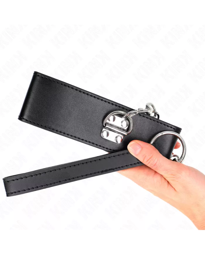 KINK - COLLIER AVEC CEINTURE 65 CM AVEC LARGE BRACELET NOIR AJUSTABLE 33,5-41 CM X 5 CM