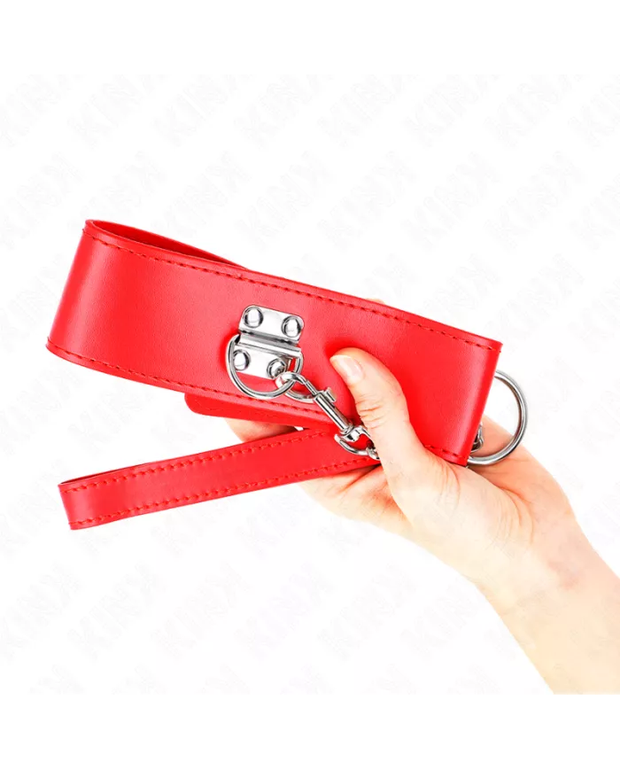 KINK - COLLIER AVEC CEINTURE 65 CM AVEC LARGE BRACELET ROUGE AJUSTABLE 33,5-41 CM X 5 CM