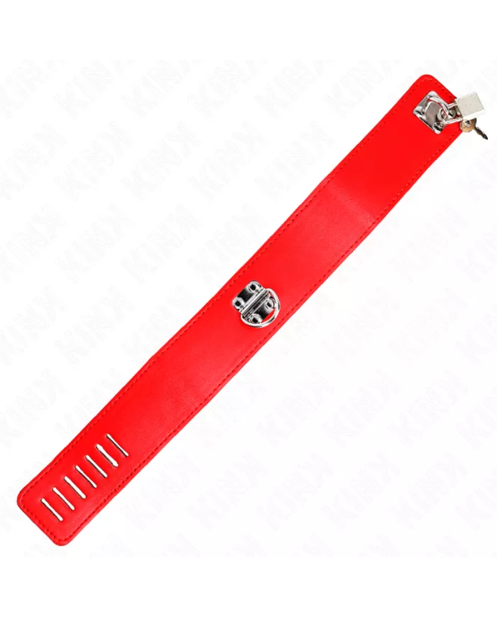 KINK - COLLIER AVEC CEINTURE 65 CM AVEC LARGE BRACELET ROUGE AJUSTABLE 33,5-41 CM X 5 CM