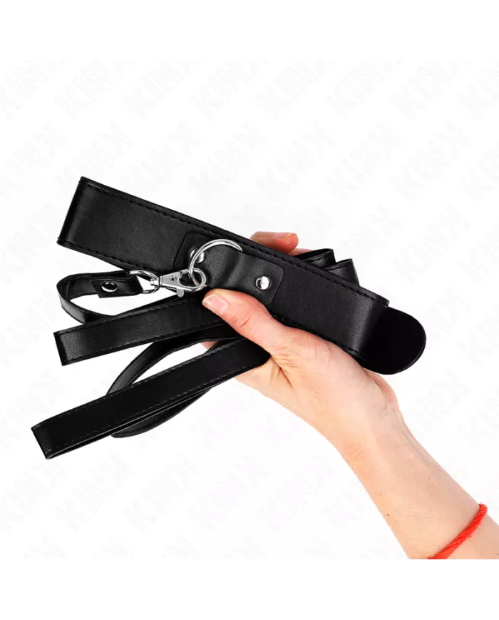 KINK - COLLIER AVEC CEINTURE 116 CM BRACELET NOIR AJUSTABLE 32-50 CM X 8 CM