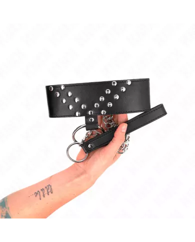 KINK - COLLIER AVEC CEINTURE 65 CM AVEC RIVET V RÉGLABLE 36-43 CM X 5 CM KINK - COLLIER AVEC CEINTURE 65 CM AVEC RIVET V RÉGLABLE 36-43 CM X 5 CM