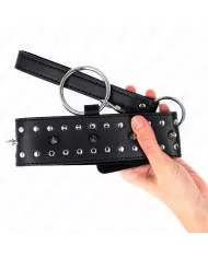 KINK - COLLIER AVEC LAISSE 65 CM AVEC CLOUS ARGENTÉS MODÈLE 1 AJUSTABLE 36-43 CM X 5 CM