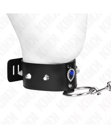 KINK - COLLIER 65 CM AVEC BRACELET AVEC DIAMANTS BLEU AJUSTABLE 36-43 CM X 5 CM KINK - COLLIER 65 CM AVEC BRACELET AVEC DIAMANTS BLEU AJUSTABLE 36-43 CM X 5 CM