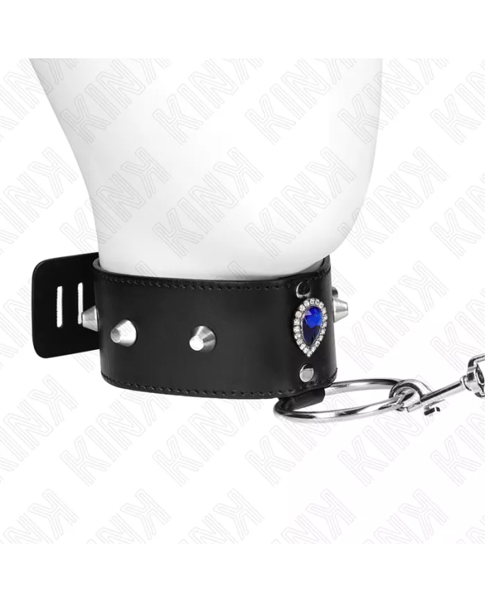 KINK - COLLIER 65 CM AVEC BRACELET AVEC DIAMANTS BLEU AJUSTABLE 36-43 CM X 5 CM
