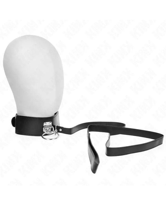 KINK - LAISSE CLOUTÉE 116 CM COLLIER AVEC SANGLE EN CUIR 50 X 5 CM