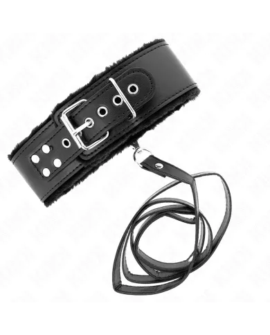 KINK - COLLIER AVEC LAISSE 116 CM AVEC CLOUS ARGENTÉS MODÈLE 4 NOIR AJUSTABLE 40-48 CM X 6 CM KINK - COLLIER AVEC LAISSE 116 CM AVEC CLOUS ARGENTÉS MODÈLE 4 NOIR AJUSTABLE 40-48 CM X 6 CM