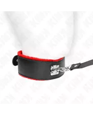 KINK - COLLIER AVEC CEINTURE 116 CM AVEC BRACELET EN CUIR ROUGE AJUSTABLE 40-48 CM X 6 CM