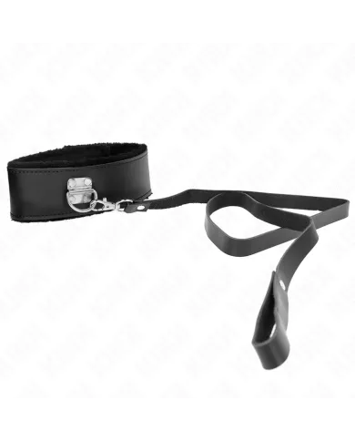 KINK - COLLIER AVEC CEINTURE 116 CM AVEC BRACELET EN CUIR NOIR AJUSTABLE 40-48 CM X 6 CM KINK - COLLIER AVEC CEINTURE 116 CM AVEC BRACELET EN CUIR NOIR AJUSTABLE 40-48 CM X 6 CM