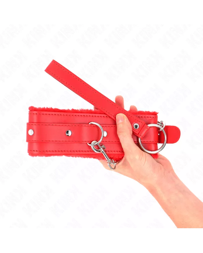 KINK - COLLIER AVEC LAISSE 65 CM AVEC RESTRICTIONS ROUGE 36-42 CM X 5,5 CM