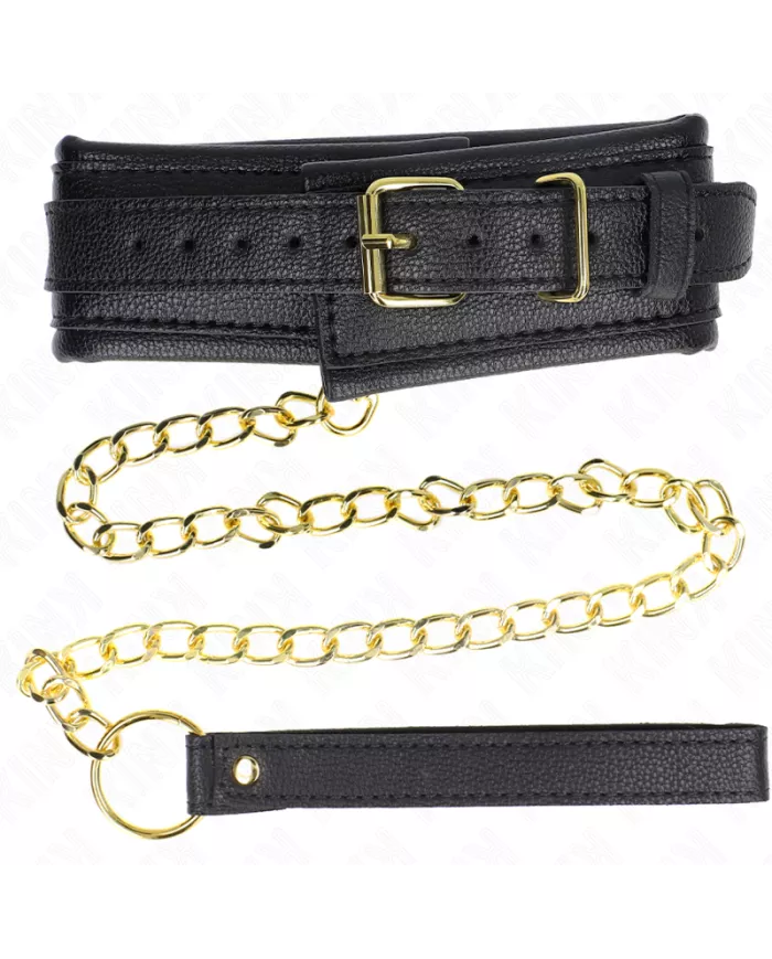 KINK - COLLIER AVEC BRACELET IMITATION CUIR ÉPONGE MODÈLE 1 RÉGLABLE 37-54 CM X 3 CM