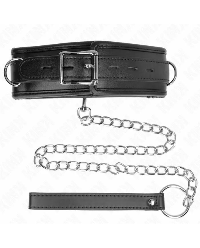 KINK - COLLIER AVEC BRACELET IMITATION CUIR ÉPONGE MODÈLE 3 RÉGLABLE 37-54 CM X 3 CM