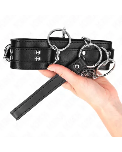 KINK - COLLIER ESCLAVAGE 3 ANNEAUX AVEC SANGLE 80 CM 53 X 5 CM KINK - COLLIER ESCLAVAGE 3 ANNEAUX AVEC SANGLE 80 CM 53 X 5 CM