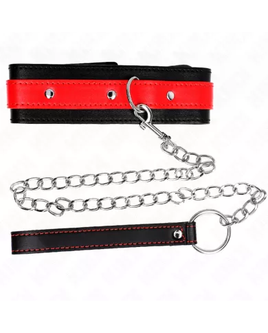 KINK - COLLIER AVEC BRACELET ROUGE 65 CM AJUSTABLE 36-43 CM X 5 CM KINK - COLLIER AVEC BRACELET ROUGE 65 CM AJUSTABLE 36-43 CM X 5 CM