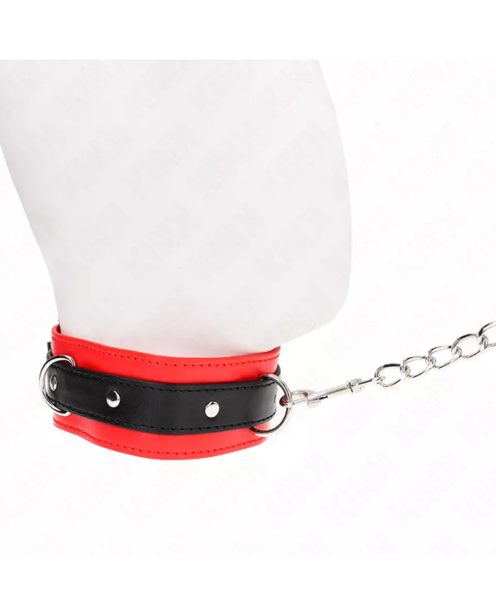KINK - COLLIER MODÈLE BASIC AVEC LAISSE 65 CM MODÈLE 3 ROUGE 53 X 5 CM