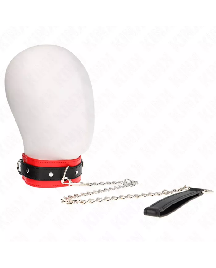 KINK - COLLIER MODÈLE BASIC AVEC LAISSE 65 CM MODÈLE 3 ROUGE 53 X 5 CM