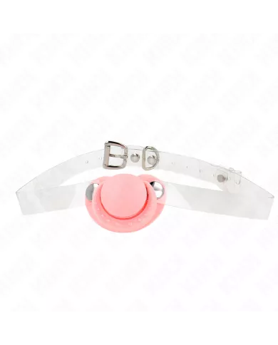 KINK - GAG EN FORME DE SUCETTE ROSE 5,5 x 4 CM AJUSTABLE 43-60 CM KINK - GAG EN FORME DE SUCETTE ROSE 5,5 x 4 CM AJUSTABLE 43-60 CM