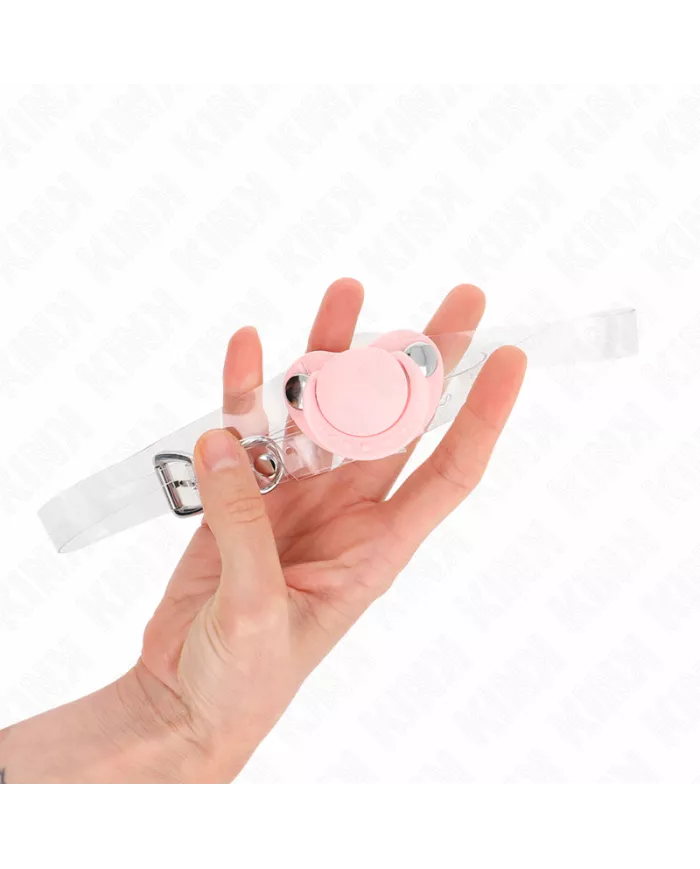 KINK - GAG EN FORME DE SUCETTE ROSE 5,5 x 4 CM AJUSTABLE 43-60 CM