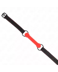 KINK - GAG EN OS AVEC SANGLE EN CUIRETTE ROUGE AJUSTABLE 41-57 CM