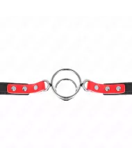 KINK - GAG AVEC PLUSIEURS O-RINGS 4 / 4,8 CM ROUGE 38 X 56 CM