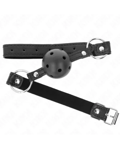 KINK - BOULE NOIRE CREUSE DURE 4,5 CM GAG MODÈLE 1 63,5 X 2 CM KINK - BOULE NOIRE CREUSE DURE 4,5 CM GAG MODÈLE 1 63,5 X 2 CM