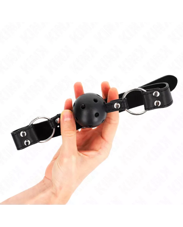 KINK - BÂTON RESPIRANT 4 CM AVEC DOUBLE RIVET MODÈLE 1 NOIR 62,5 x 2,5 CM RÉGLABLE 42-58 CM