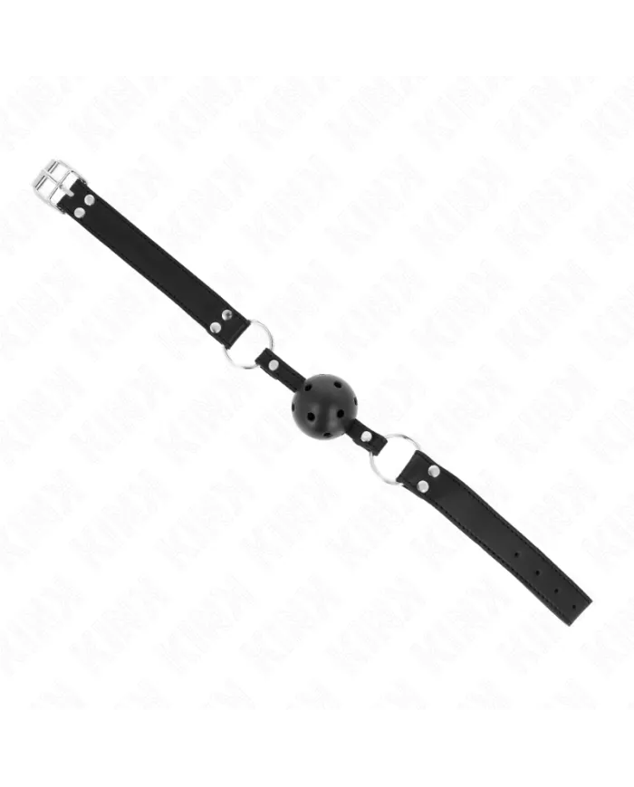 KINK - BÂTON RESPIRANT 4 CM AVEC DOUBLE RIVET MODÈLE 1 NOIR 62,5 x 2,5 CM RÉGLABLE 42-58 CM