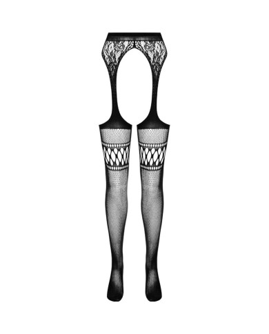 PASSION - COLLANT NOIR AVEC JARRETIÈRE S026 TAILLE UNIQUE