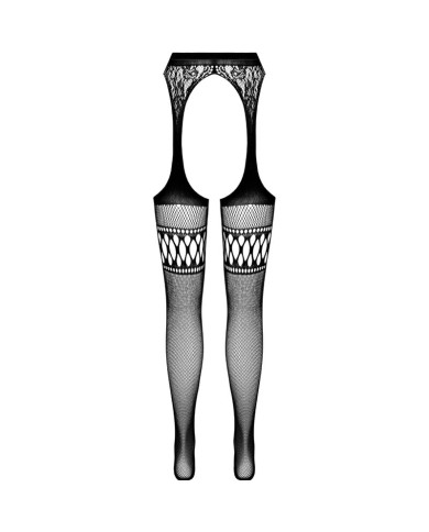 PASSION - COLLANT NOIR AVEC JARRETIÈRE S026 TAILLE UNIQUE