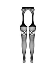 PASSION - COLLANT NOIR AVEC JARRETIÈRE S026 TAILLE UNIQUE