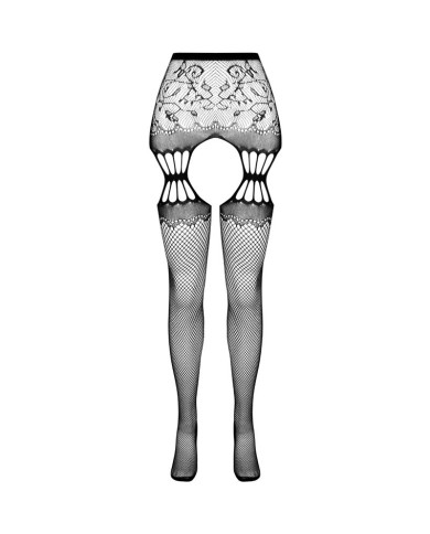 PASSION - COLLANT NOIR AVEC JARRETIÈRE S027 TAILLE UNIQUE