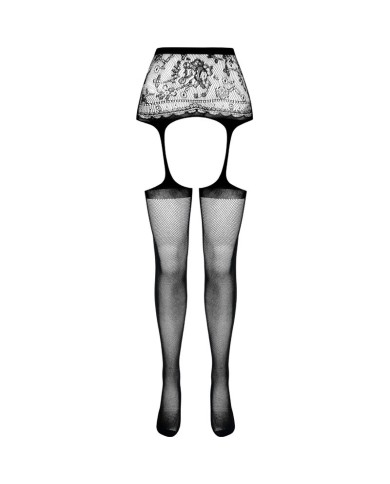 PASSION - COLLANT NOIR AVEC JARRETIÈRE S028 TAILLE UNIQUE
