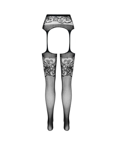 PASSION - S029 COLLANT NOIR AVEC JARRETIÈRE TAILLE UNIQUE