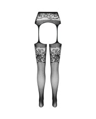 PASSION - S029 COLLANT NOIR AVEC JARRETIÈRE TAILLE UNIQUE