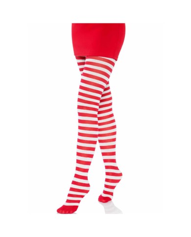 LEG AVENUE - COLLANTS RAYURES BLANC/ROUGE