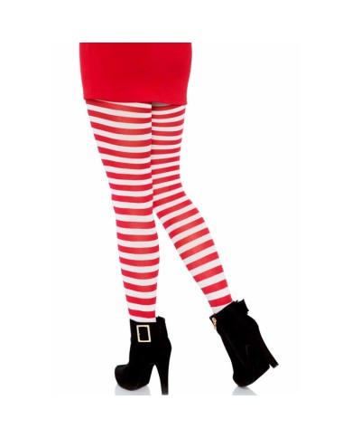 LEG AVENUE - COLLANTS RAYURES BLANC/ROUGE