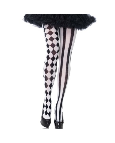 LEG AVENUE - COLLANTS ARLEQUIN NOIR/BLANC