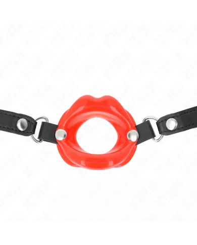 KINK - BÂTON LIP 8 CM AVEC SANGLE EN CUIR ROUGE 63 x 2 CM AJUSTABLE 39-58 CM