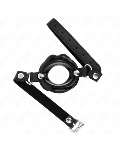 KINK - BÂTON LIP 8 CM AVEC SANGLE EN CUIR NOIR 63 x 2 CM AJUSTABLE 39-58 CM