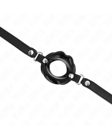 KINK - BÂTON LIP 8 CM AVEC SANGLE EN CUIR NOIR 63 x 2 CM AJUSTABLE 39-58 CM