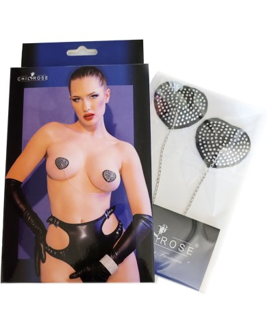 CHILIROSE - CR 4662 CACHE TÉTONS ARGENT & NOIR
