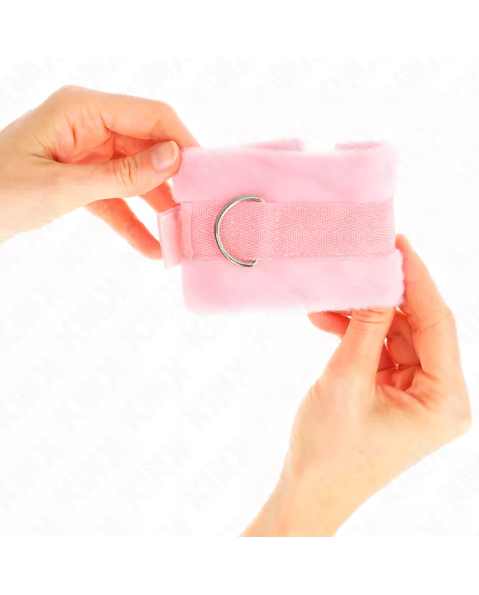 KINK - MANCHETTES DÉBUTANT EN FOURRURE ROSE 30 X 7 CM