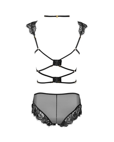 LIVCO CORSETTI FASHION - PALMENOM LC 90614 SOUTIEN-GORGE + CULOTTE NOIR
