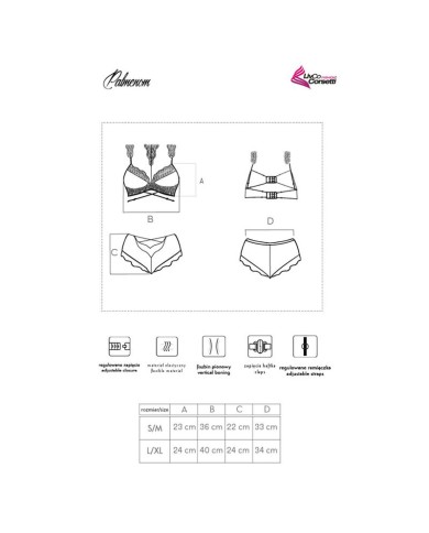 LIVCO CORSETTI FASHION - PALMENOM LC 90614 SOUTIEN-GORGE + CULOTTE NOIR