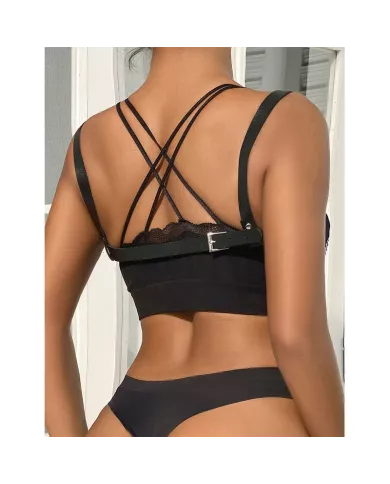 SUBBLIME - 953713 CEINTURE PUNK BONDAGE BOUCLE MÉTAL NOIRE TAILLE UNIQUE SUBBLIME - 953713 CEINTURE PUNK BONDAGE BOUCLE MÉTAL NOIRE TAILLE UNIQUE