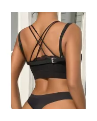 SUBBLIME - 953713 CEINTURE PUNK BONDAGE BOUCLE MÉTAL NOIRE TAILLE UNIQUE SUBBLIME - 953713 CEINTURE PUNK BONDAGE BOUCLE MÉTAL NOIRE TAILLE UNIQUE